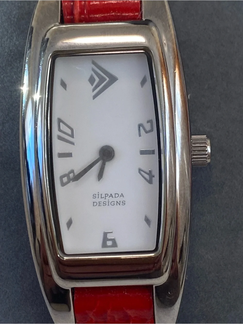 Silpada Red Leather Strap Ladies Watch T1297 NEW Battery!